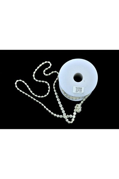 Nazarone Half Pearl String Reel 8mt-aa106-white