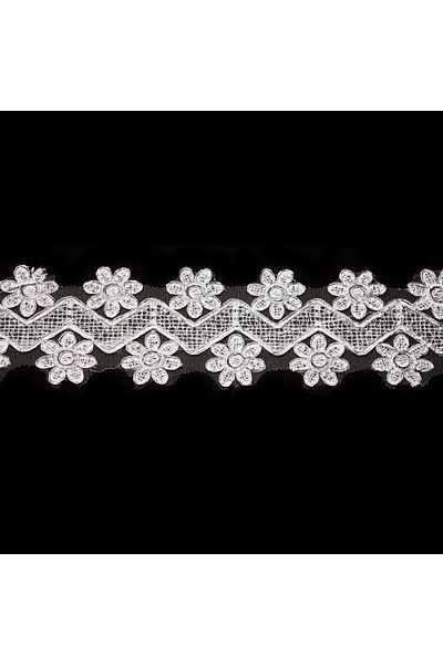 Nazarone French Lace Jn1921 13,5m Flush Glitter-white-silver