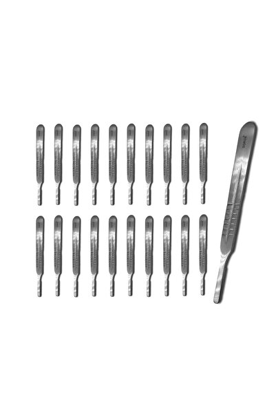 Zürih Ticaret Paslanmaz Çelik Sapı No:3 - Bistüri Sapları - 20 Adetlik Toptan Set