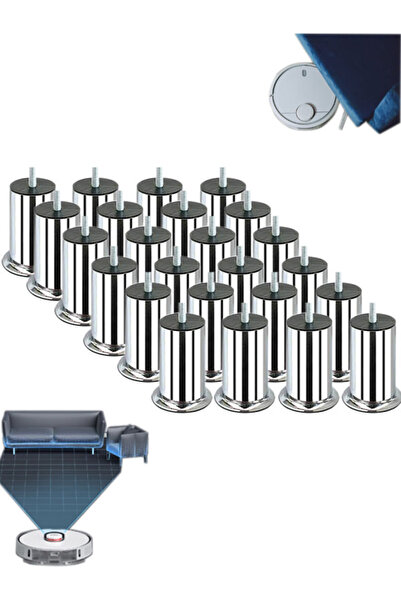 Bestekar 12 cm Picior de bază Picior de scaun Picior de canapea cu șurub M8 (file fin) (24 bucăți) 12CM-BAZA-FOOT-24 buc.