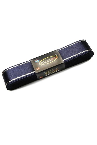 Nazarone Σατέν Ασημένια Κορδέλα 3cm-10mt-navy blue(1111)