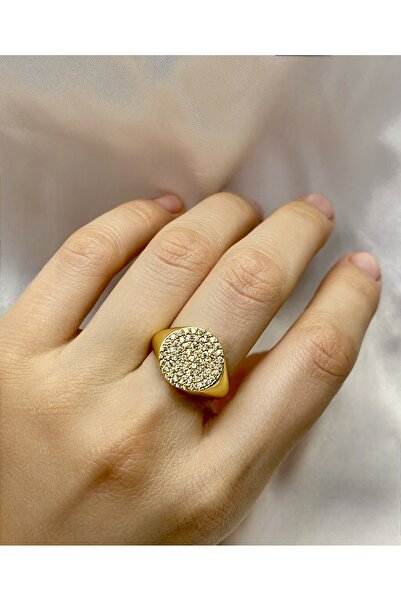 VELİT VOLA خاتم فولاذي مرصع بأحجار البدر اللامعة