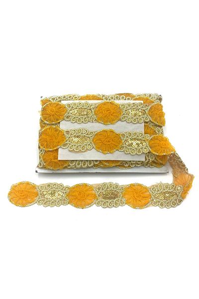 Nazarone Organza Sequin Lace 3717a(a8-1643) 13,5m-yellow