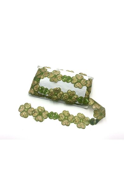 Nazarone Organza Sequin Lace 4067(13-1683) 13,5m-khaki