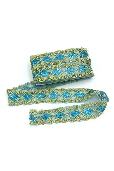 Nazarone Organza Sequin Lace 3545(951) 13,5m-blue