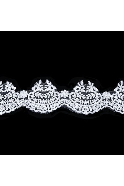 Nazarone French Lace Jn1922 13,5m Flush Glitter-white-silver