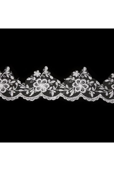 Nazarone French Lace Jn1825 13,5m Flush Glitter-white-silver