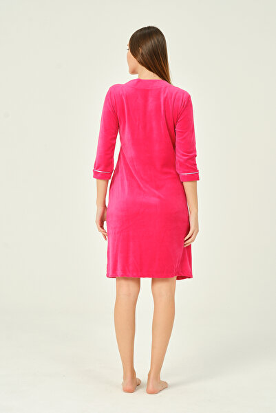 İntensive Γυναικείο φόρεμα από βαμβακερό βελούδο με φερμουάρ με λεπτομέρειες