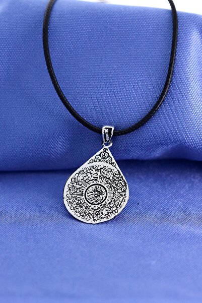 Sahra Gümüş Kıtmır Duası Ayet Yazılı Erkek Gümüş Kolye