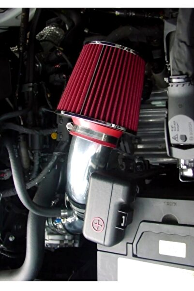 Asegaraj Hava Filtresi Carub Performans Racing Spor Hava Filtresi Tuning 2aparatlı Krom-kırmızı Büyük Boy