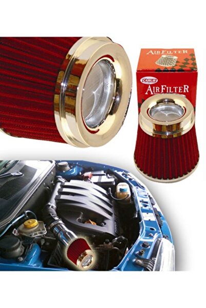 Asegaraj Hava Filtresi Carub Performans Racing Spor Hava Filtresi Tuning 2aparatlı Krom-kırmızı Büyük Boy
