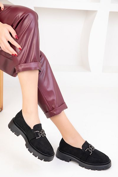 SOHO Schwarze Wildleder Freizeitschuhe für Damen 18738