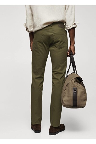 MANGO Man Dar Kesim Denim Görünümlü Serj Pantolon