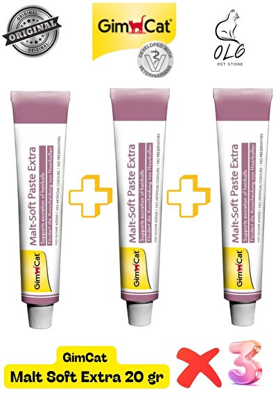 Gimcat 3 Adet Gimcat Malt Soft Ekstra 20 gr. ( Tüy yumağı önleme )