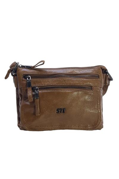 Baginn Geantă de umăr pentru poștaș cu curele încrucișate pentru femei Washed S.Leather