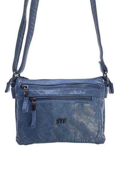 Baginn Geantă de umăr pentru poștaș cu curele încrucișate pentru femei Washed S.Leather