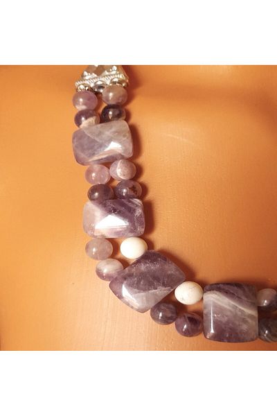 Asteria Elite Premium Series Special Design Amethyst Spiritual Awakening Balance and Healing Necklace Bracelet Set