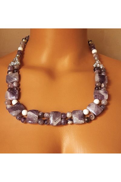Asteria Elite Premium Series Special Design Amethyst Spiritual Awakening Balance and Healing Necklace Bracelet Set