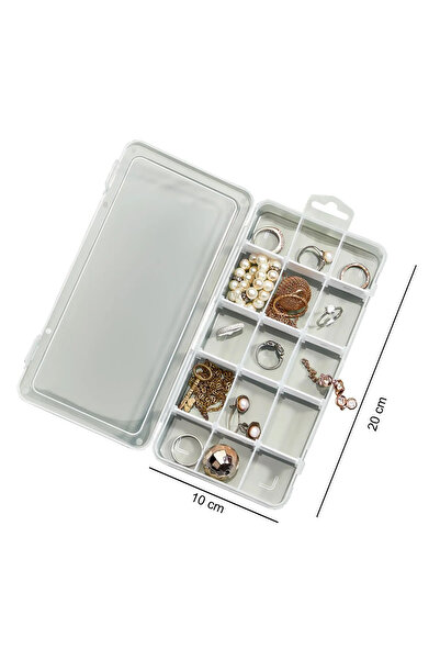 Bayev 3 Adet Şeffaf 15 Bölmeli Ayarlanabilir Bölmeli Düzenleyici Takı Boncuk Ilaç Yüzük Kutusu Organizer