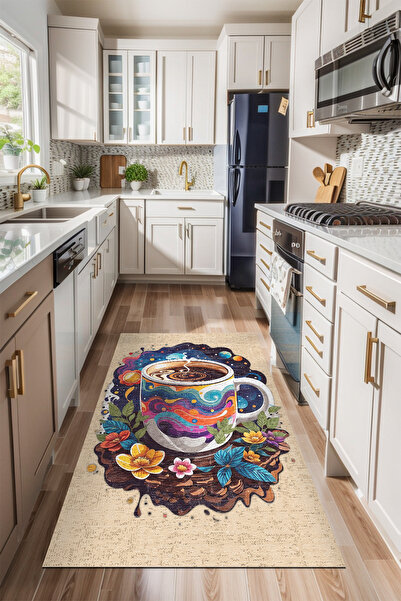 AIDA HOME Galaxy Şönil Pamuk Tabanlı, Kaydırmaz, Yıkanabilen, Antibakteriyel ...