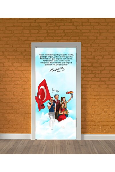 Atatürk Anaokul Kreş Ilkokul Ortaokul Anasınıfı Lise Kapı Giydirme Sticker Folyo