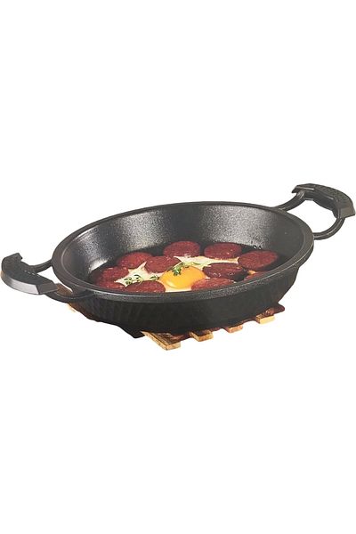 Kahramanlar Motto Series Cast Iron Saucepan with Granite Silicone Handle 22cm
