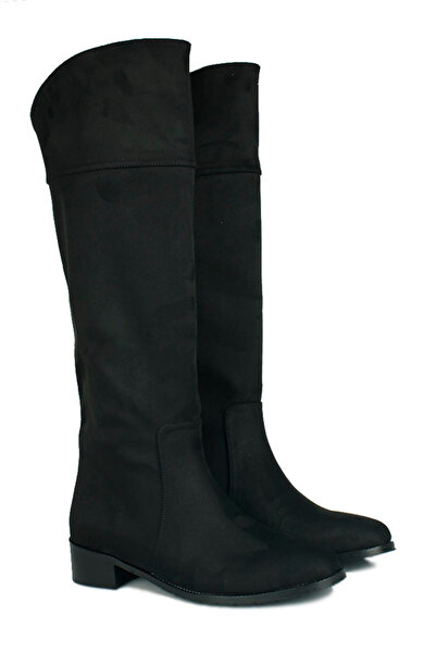 Fitbas 111762 008 Kadın Siyah Süet Büyük & Küçük Numara Cizme