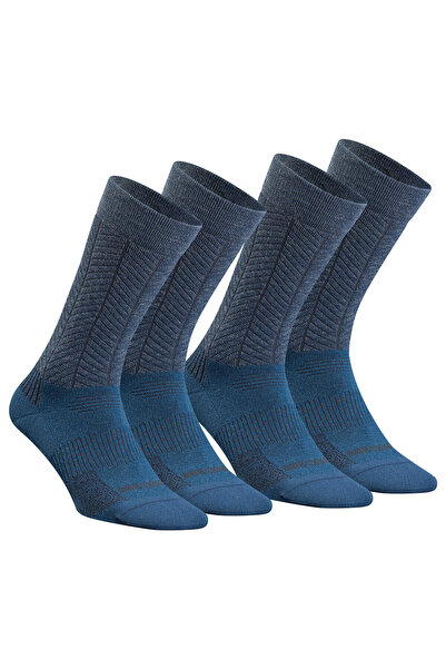 Decathlon Μακριές / Θερμικές κάλτσες για ενήλικες - Μπλε - 2 ζευγάρια - Sh500 Mid