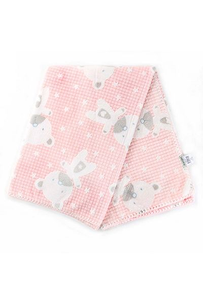 Bebitof Baby Ornamental Stitched Teddy Bear Baby Blanket 90x100 Cm 95083