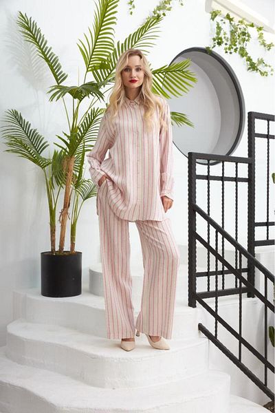 MİA NOURA Linen-Striped Set