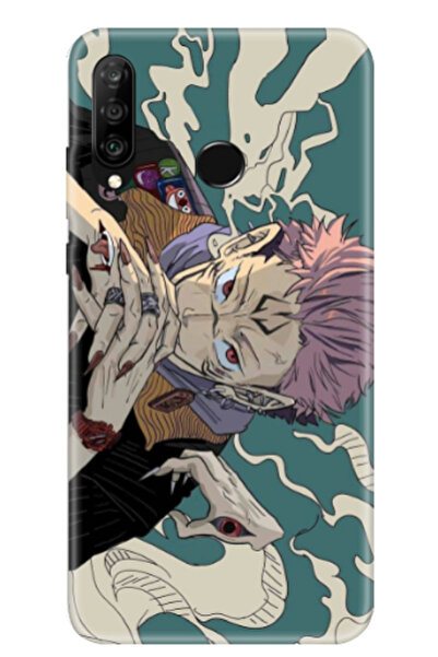 Newon حافظة هاتف هواوي P30 LITE JUJUTSU KAISEN SUKUNA مطبوعة