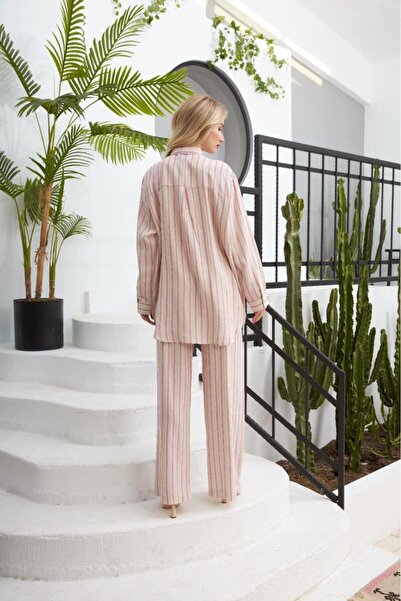 MİA NOURA Linen-Striped Set