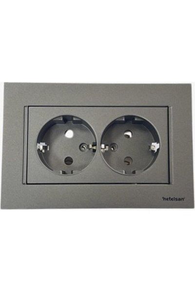 Netelsan بيوبو أنثراسيت مقبس مزدوج + إطار