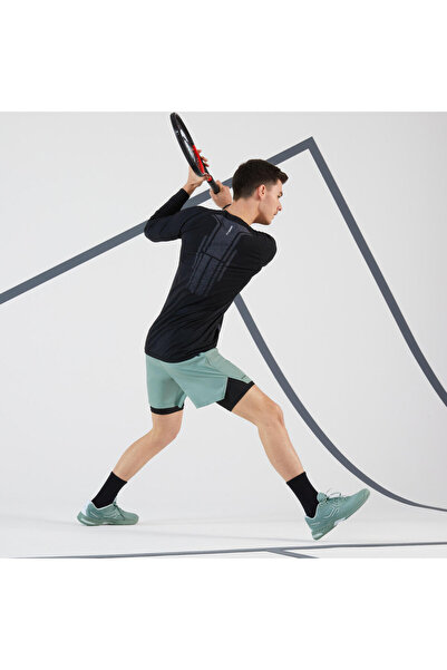 Decathlon Ανδρικό μαύρο μακρυμάνικο μπλουζάκι τένις Artengo