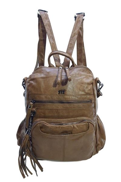 Baginn Y.s.leather Γυναικείο σακίδιο πλάτης Μαλακό συνθετικό δέρμα Λειτουργική χρήση ώμου και σακίδιο πλάτης