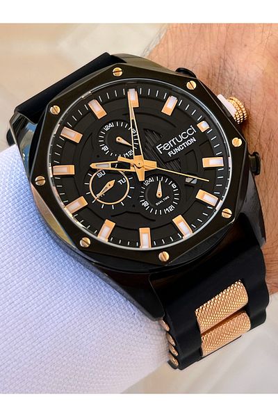 Ferrucci Function Function 3 ATM Waterproof Silicone Cord Men's Wristwatch
