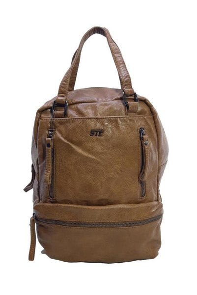 Baginn Yıkama Suni Deri Retro Kadın Sırt Çantası Çok Cepli Fonksiyonel Kullanım