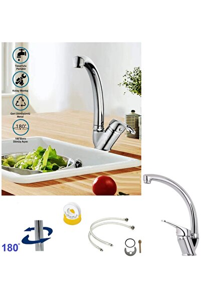 Depolife Mutfak Eviye Lavabo Batarya musluk Tasarruflu aç kapa sıcak soğuk Ev...