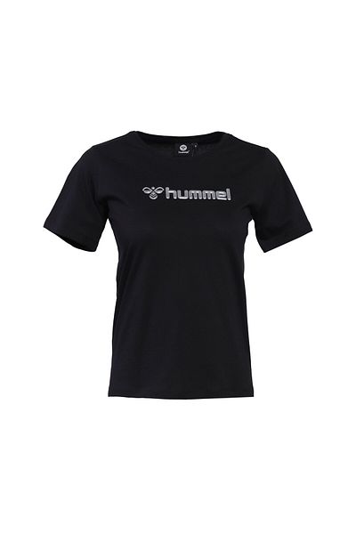 hummel Tricou negru cu gât crew cu imprimeu pentru femei Pescara