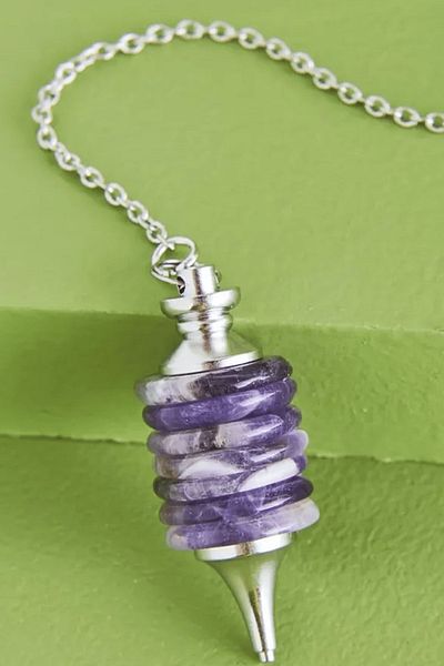 Tesbih Atölyesi Certified Disc AAA+ Quality Amethyst Stone Pandula - Pendulum