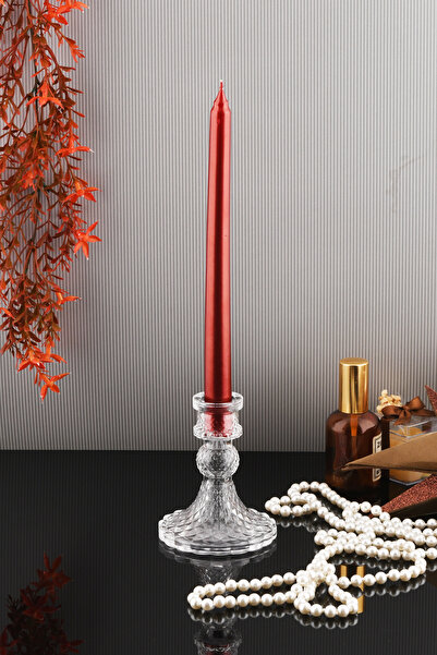 TR Turan Collection HANE Cam Şamdan Küçük Dekoratif Krıstal Görünümlü Mumluk ...