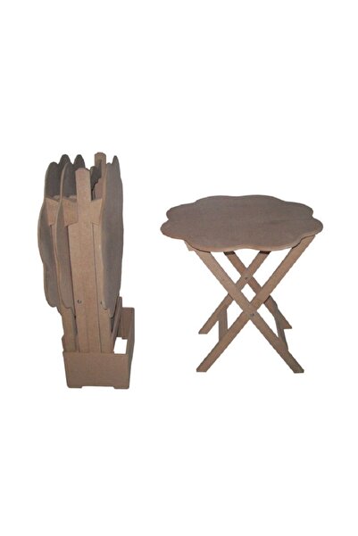 Altınyapı Hobi Market 4'lü Çanta Papatya Zigon Sehpa Ham Mdf Ve Boyasız