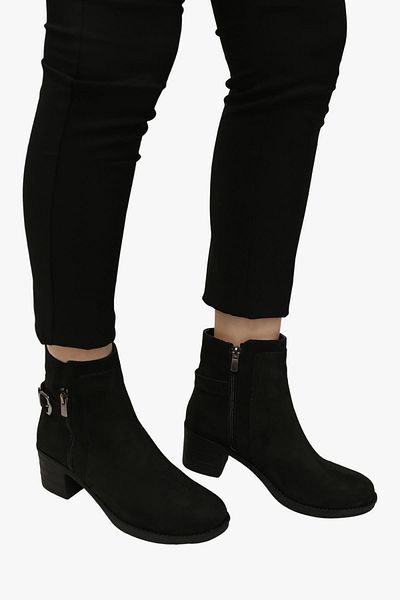 SOSELA 78-02-80037 Women's Genuine Nubuck Leather Black Boots