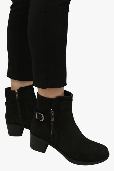 SOSELA 78-02-80037 Women's Genuine Nubuck Leather Black Boots