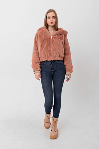 Benedetto Γυναικείο βελούδινο παλτό με κουκούλα και επένδυση K-08