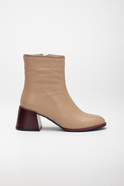 VİNİCCİ AYAKKABI KADIN HAKİKİ DERİ BEJ NUT BOT