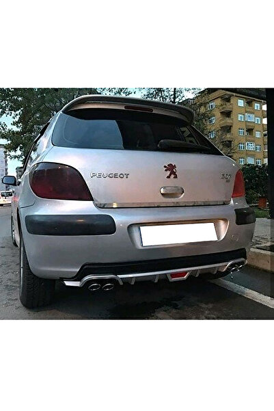 MKG Otomotiv Peugeot 307 Siyah Difüzör Difizör Yuvarlak Egzoz Görünüm Kulaklı Tip