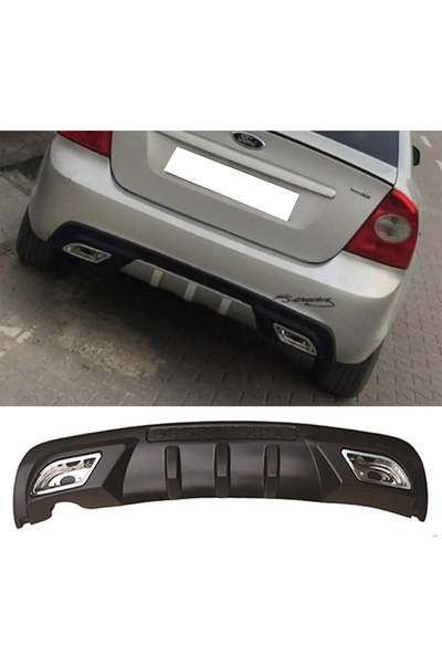 MKG Otomotiv Ford Focus 2 Uyumlu Difüzör Difizör Siyah + Kare Egzoz Görünüm C...