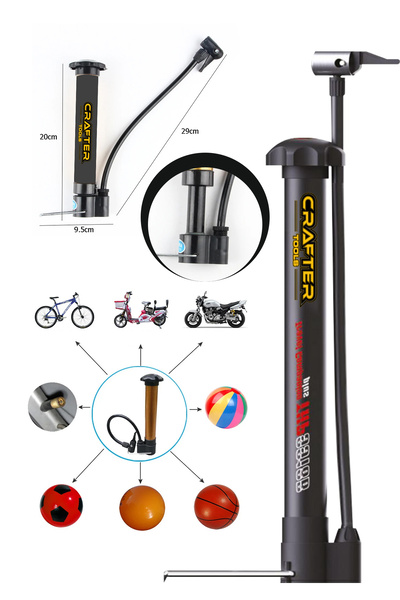 CRAFTERTOOLS Bisiklet Pompası Motorsiklet Pompası Lastik Şişirme Pompası El P...