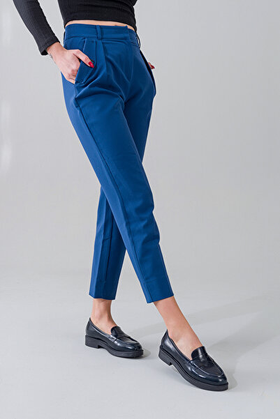 GNS Shoes Hakiki Lacivert Rugan Deri Kadın Ayakkabısı Loafer